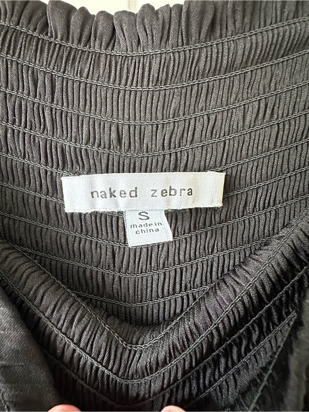 Black Smocked Waist Trouser Pants - Picture 3 of 3